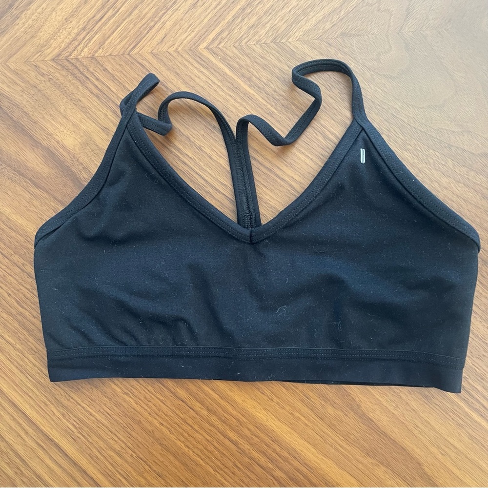 No Bill Size M Black V Neck Sports Bra